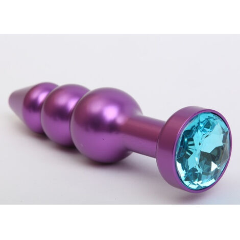 Пробка металл фигурная елочка фиолетовая с голубым стразом