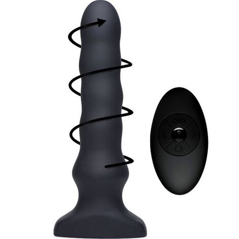 Вибратор с функцией волн XR Brands Silicone Vibrating & Squirming Plug with Remote Control, черный