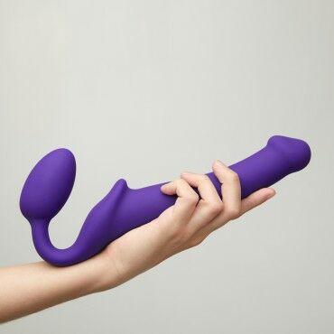 Страпон Strap-On-Me Semi-Realistic гнущийся, фиолетовый M, 18 см