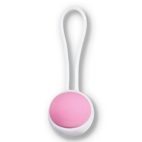 Вагинальный шарик Single Removable Kegel Ball, бело-розовый