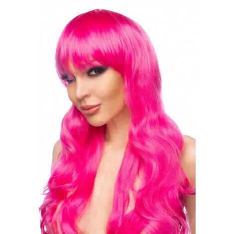 Парик с длинными волнистыми волосами и челкой Акэйн Джага-Джага, розовый