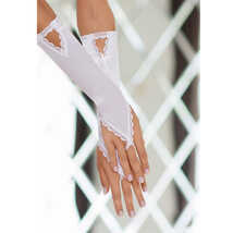 Женские перчатки атласные белые - S/L