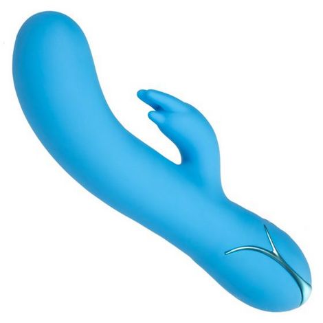 Надувной вибромассажер с клиторальным стимулятором Insatiable G Inflatable G-Bunny, голубой