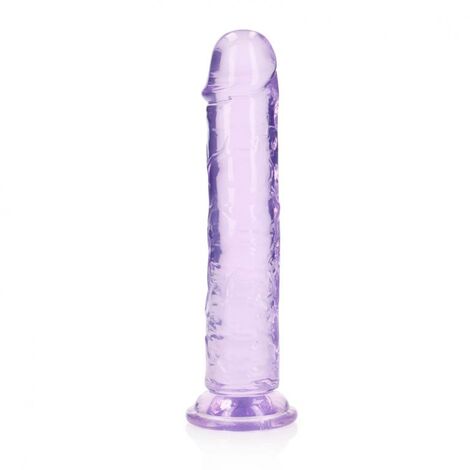 Фаллоимитатор реалистик прозрачный - 20 см на присоске, фиолетовый