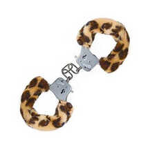 Леопардовые наручники с мехом
