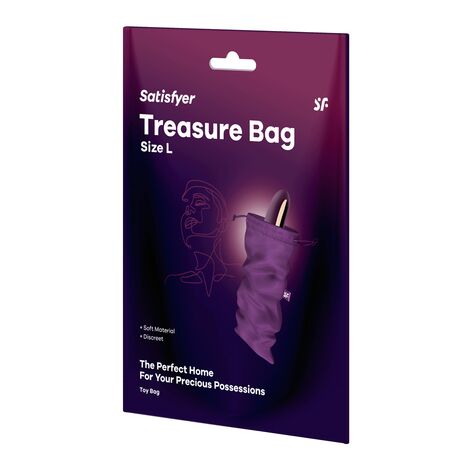 Мешочек для хранения вибромассажера Treasure Bag L, фиолетовый