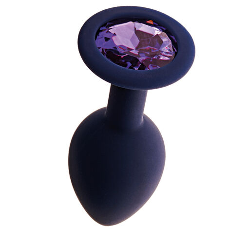 Анальная пробка с фиолетовым кристаллом Gamma, черничный - М