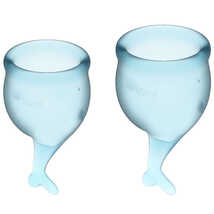 Набор менструальных чаш с хвостиком Feel Secure Menstrual Cup Light Blue 15 и 20 мл., голубой