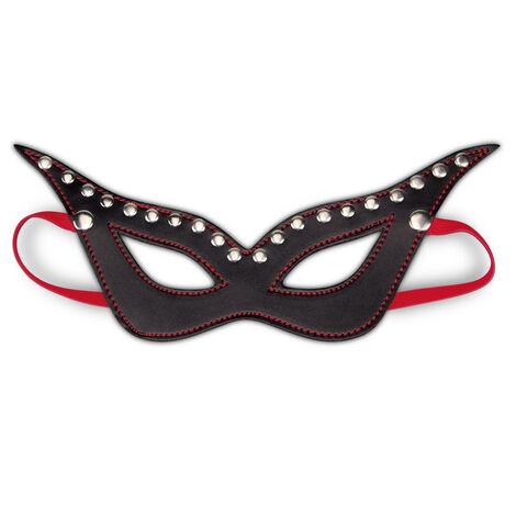Эротическая маска с заклепками LoveToy Bondage Fetish, черно-красная