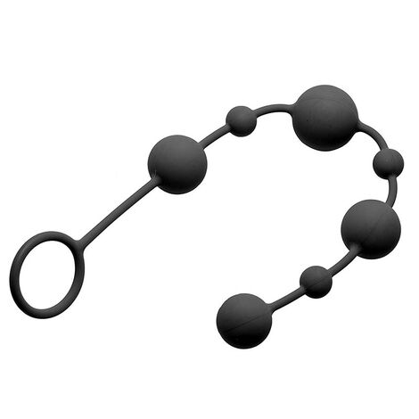 Анальная  цепочка с шариками Linger Graduated Anal Beads, черная