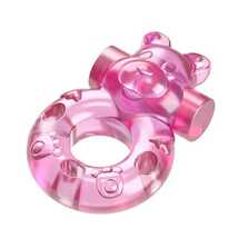 Эрекционное виброкольцо Медвежонок Baile, розовое