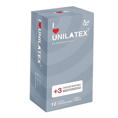 Презервативы Unilatex Ribbed ребристые №12