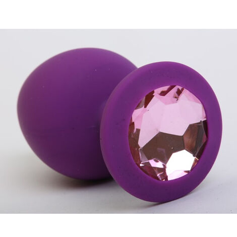 Пробка силиконовая фиолетовая с розовым стразом