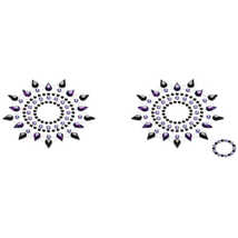Комплект стикеров для тела Breast jewelry Crystal Stiker 2 шт., фиолетово-черный