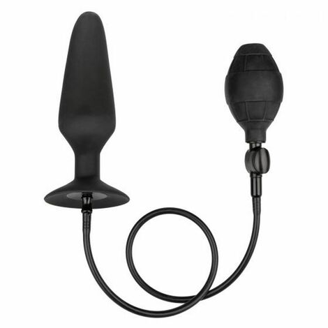 Расширяющаяся анальная пробка с отсоединяющимся шлангом XL Silicone Inflatable Plug, черная