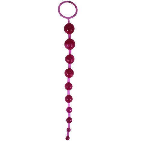 Анальные шарики с ручкой, розовый, 300 мм