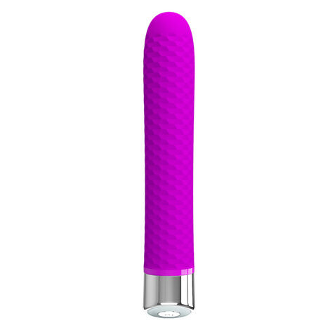 Вибростимулятор-жезл с ребрышками PrettyLove Reginald, фиолетовый