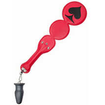 Шлепалка дизайнерская с подвеской в форме анальной пробки Пики, красно-черная