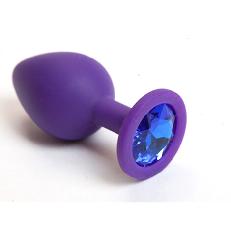 Пробка силиконовая фиолетовая с голубым кристаллом