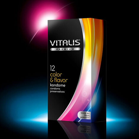 Презервативы VITALIS Premium №12 Color & Flavor, цветные ароматизированные