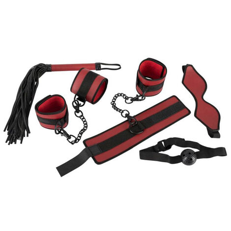 Набор для фиксации из 5 предметов 5-piece Bondage Set, красно-черный