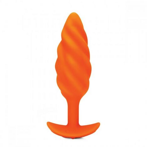 Спиральный анальный плаг с вибрацией B-Vibe, оранжевый