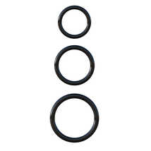Набор из 3-х эрекционных колец Silicone 3-Ring Stamina Set, черный