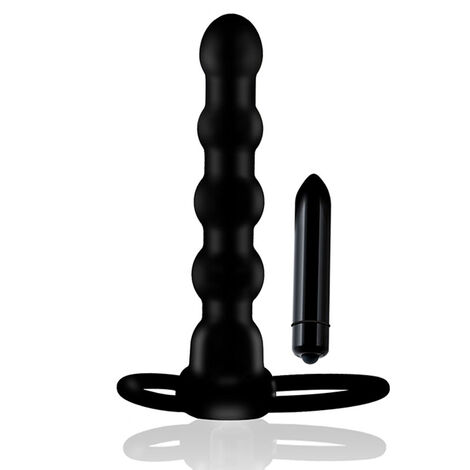 Страпон на пенис с вибрацией Vibrating Fantasy Double Prober, черный