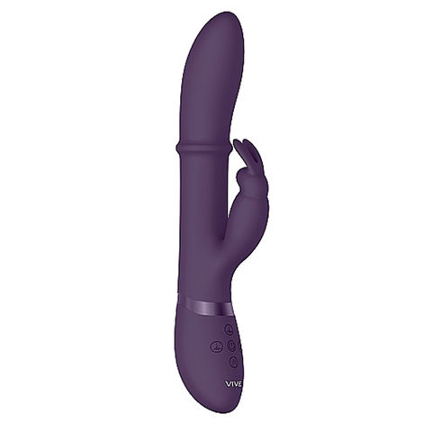 Вибромассажер-кролик со стимулирующим кольцом и функцией мгновенный оргазм Halo, фиолетовый