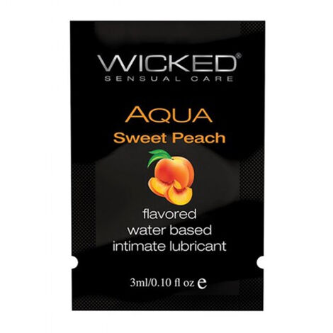 Любрикант со вкусом спелого персика Wicked Aqua Sweet Peach - 3 мл.