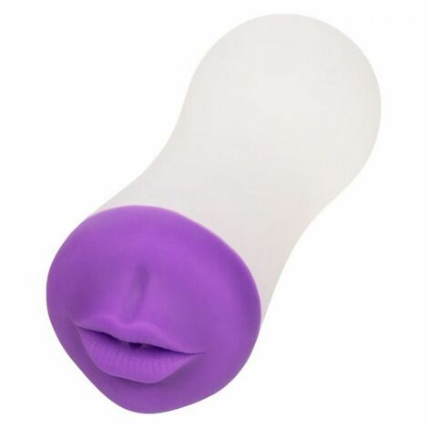 Ультрамягкий мастурбатор-ротик The Gripper Deep Throat Grip, бело-фиолетовый