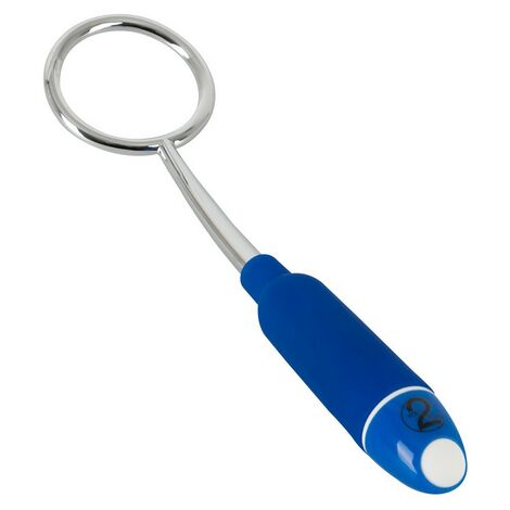 Вибростимулятор-петля для головки пениса Glans Stimulation Loop, серебристо-синяя