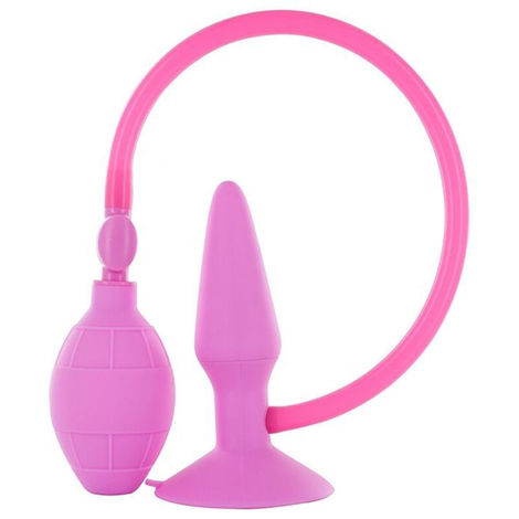 Анальная пробка с расширением и насосом-грушей Seven Creations Inflatable Butt Plug S, розовая
