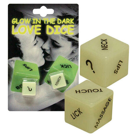 Сувенирные кубики для любовных игр Glow-in-the-dark, зеленые
