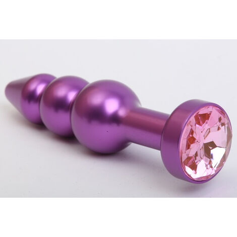 Пробка металл фигурная елочка фиолетовая с розовым стразом